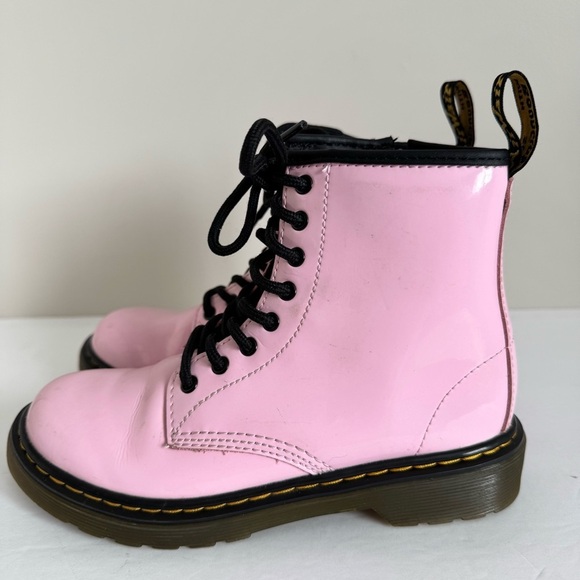 Dr. Martens 1460 J Pink Patent Leather Lace
Up/Zip Ankle Boots Size 2 - Picture 3 of 14